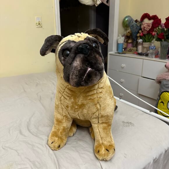 Melissa & Doug "Lifelike" Large Plush Stuffed Pug Dog NWT - Picture 12 of 16